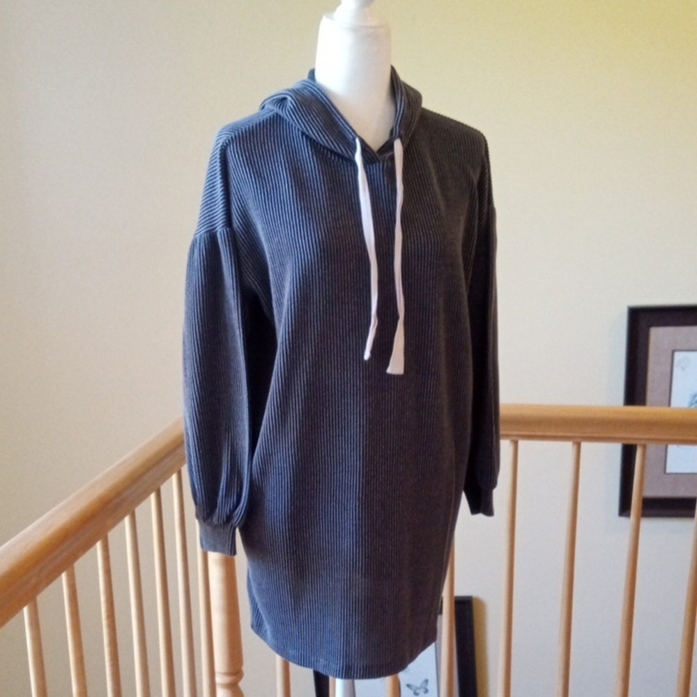 Cherish Blue Striped Hoodie With Pockets